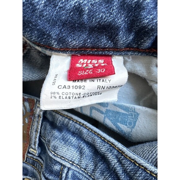 Miss Sixty 60 Vintage Y2K Blue Denim Extra Low Rise Flare Jeans Size 30 - Picture 5 of 9